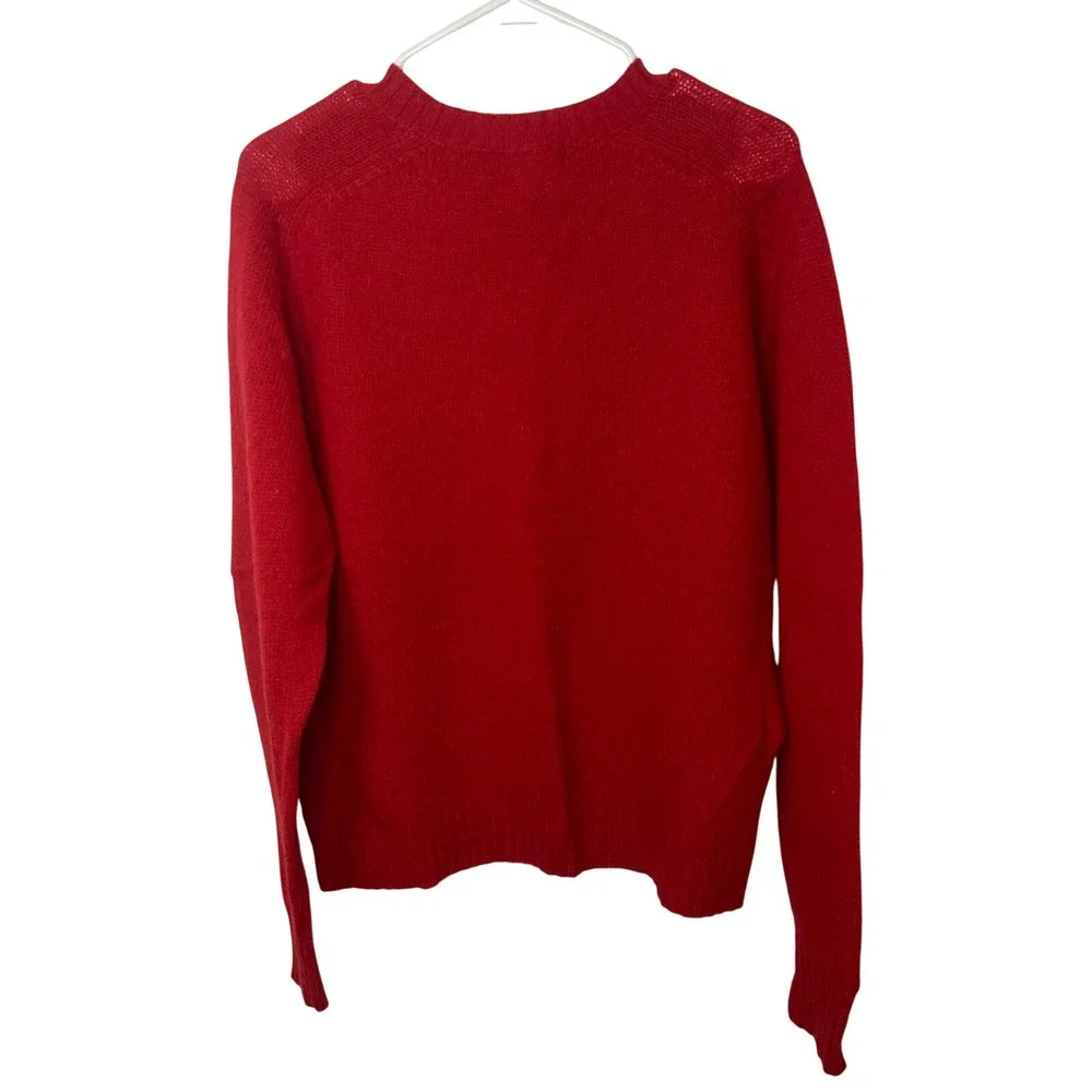Steeplechase Red Wool Blend Crewneck Sweater Mens XL Solid‎ Long Sleeve Knit